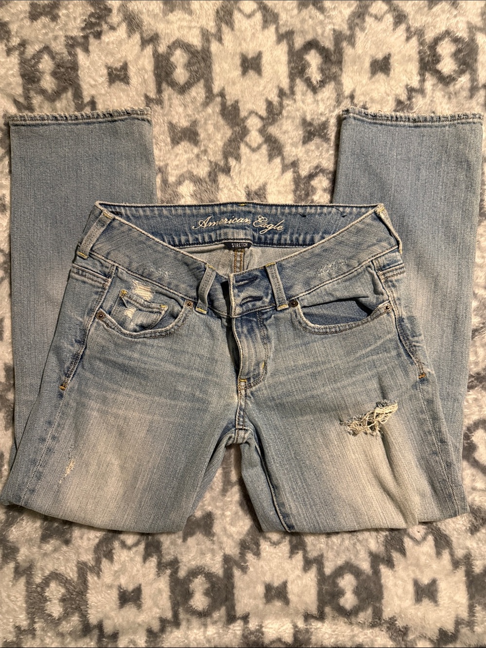 American Eagle Outfitters Artist Light Blue Distressed Jeans